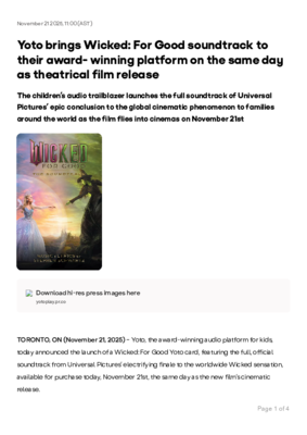 821-yoto-brings-wicked-for-good-soundtrack-to-their-award-winning-platform-on-the-same-day-as-theatrical-