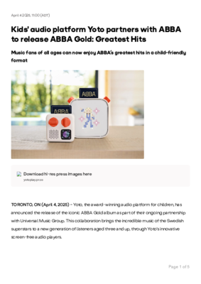 263-kids-audio-platform-yoto-partners-with-abba-to-release-abba-gold-greatest-hits